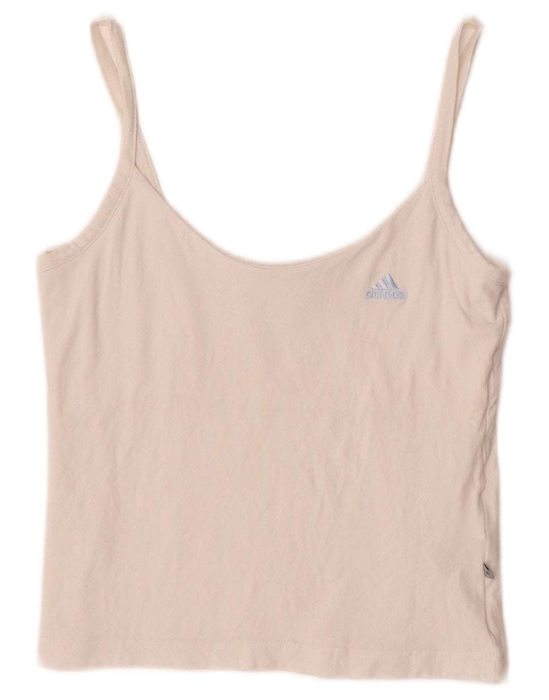 ADIDAS Dame Crop Cami Top UK 12 Medium Off White Bomuld