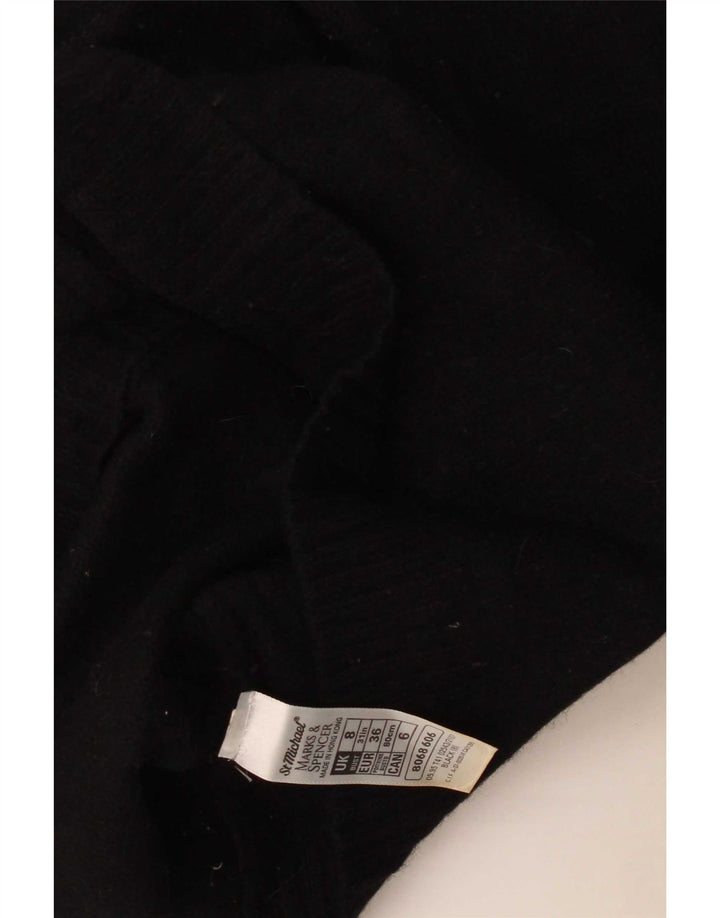 Marks & Spencer Dame Cardigan Sweater UK 8 Small Black Lammeuld