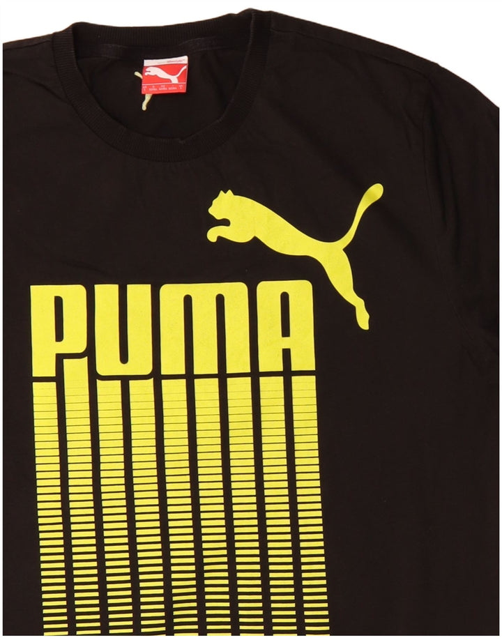 Puma Herre Grafisk T-Shirt Top Stor Sort Bomuld