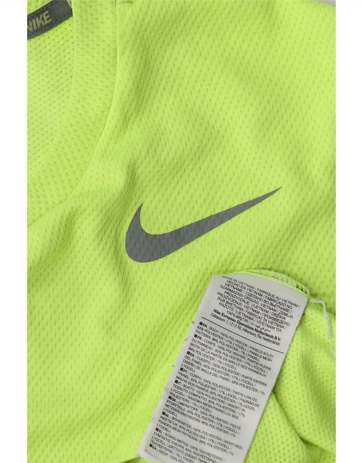Nike Herre Dri Fit T-shirt Top Medium Grøn Colourblock Polyester