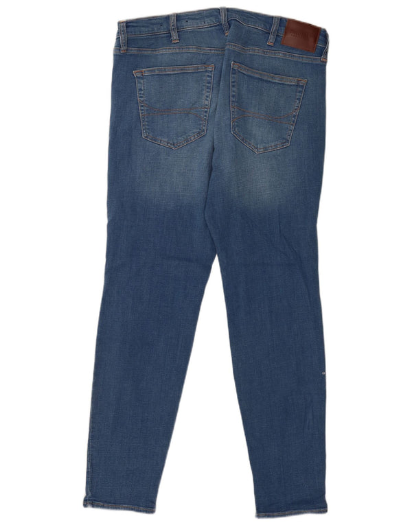 Hollister Herre Distressed Super Skinny Jeans W36 L32 Blå Bomuld