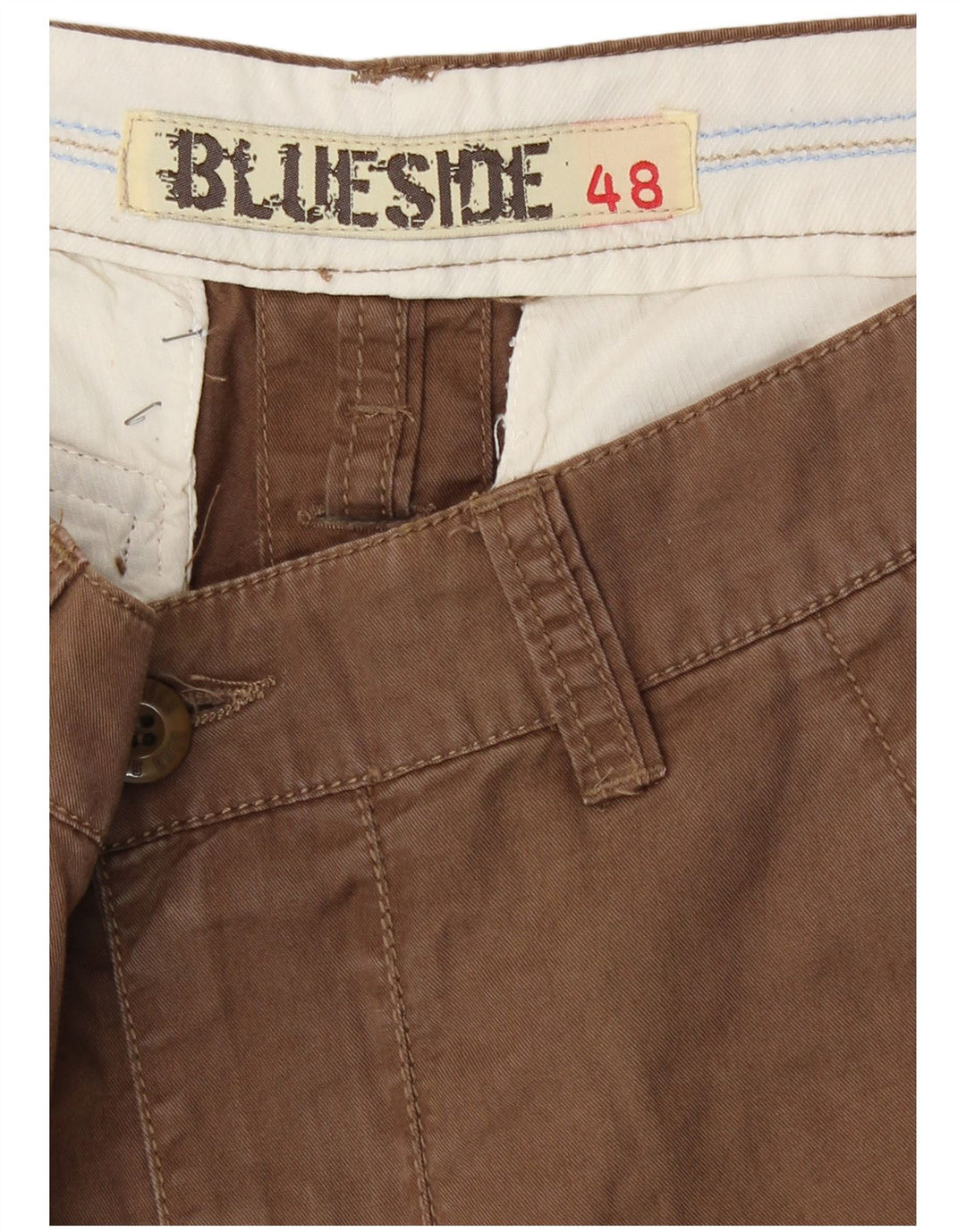 Blå Side Herre Cargo Shorts IT 48 Medium W32 Brun Bomuld