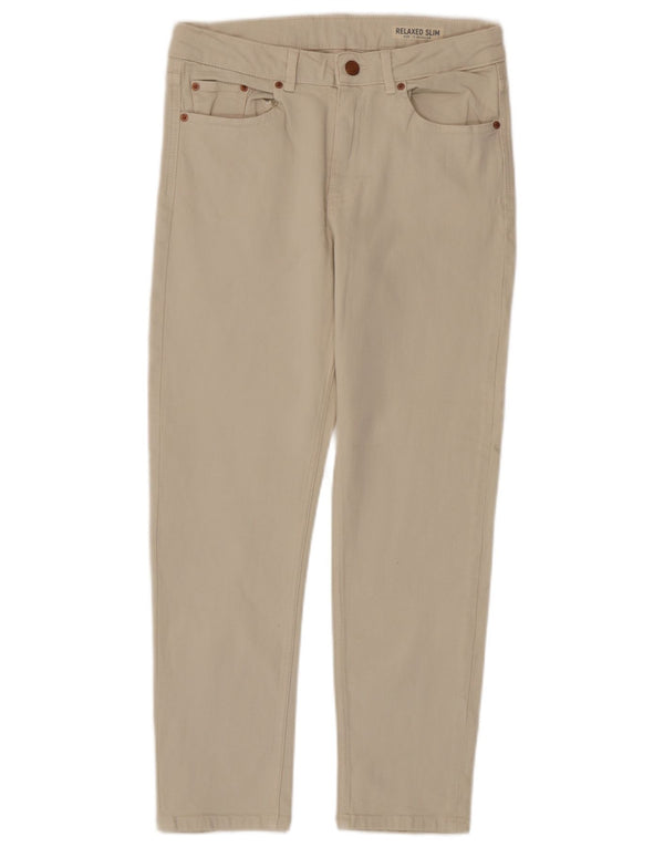 Marks & Spencer Dame Relaxed Fit Casual Bukser UK 10 Small W28 L27 Beig