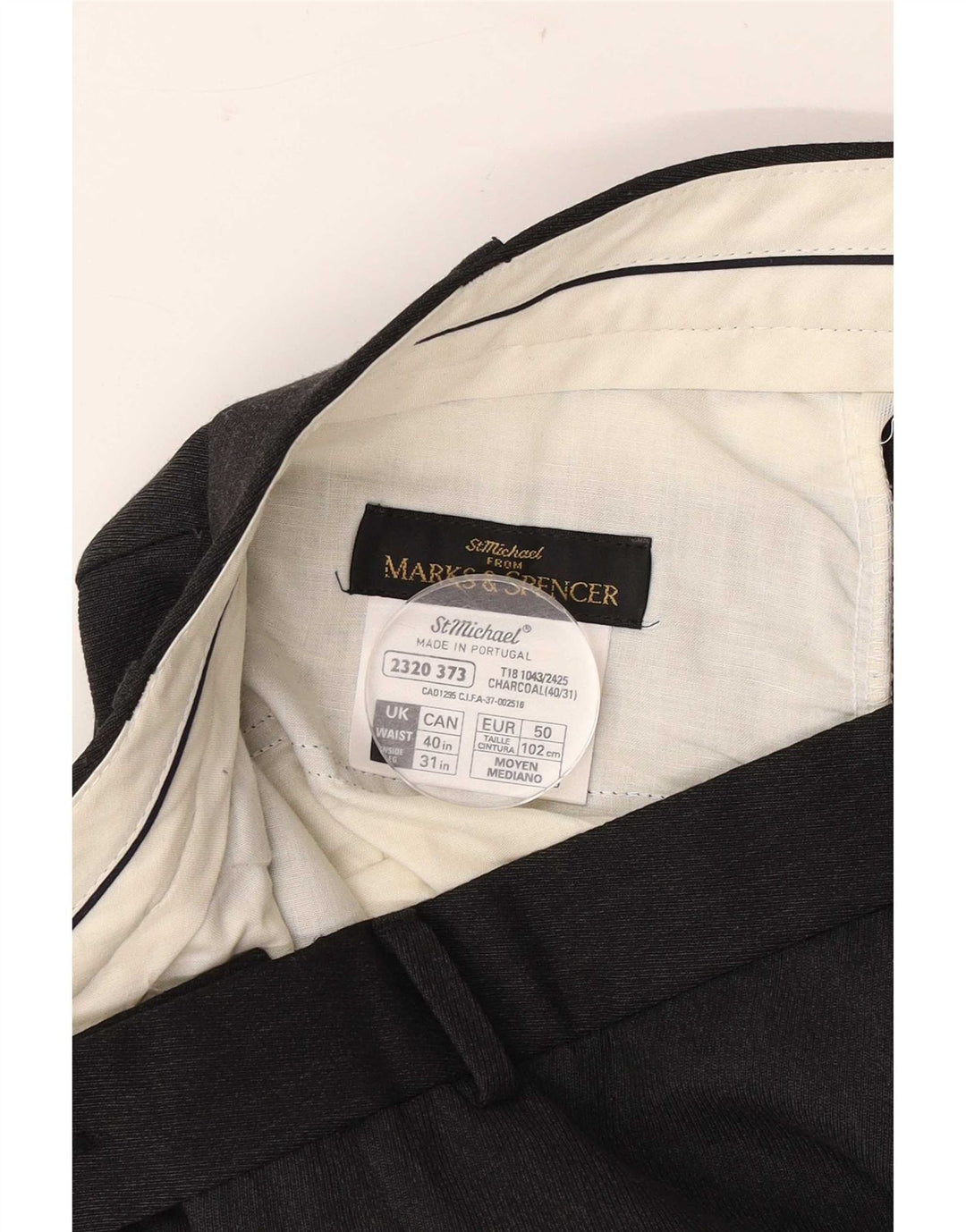 Marks & Spencer Straight Suit Bukser til mænd W40 L28 Grå polyester
