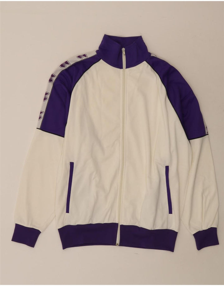 Vintage Herre grafisk hel træningsdragt Stor hvid Colourblock Polyester