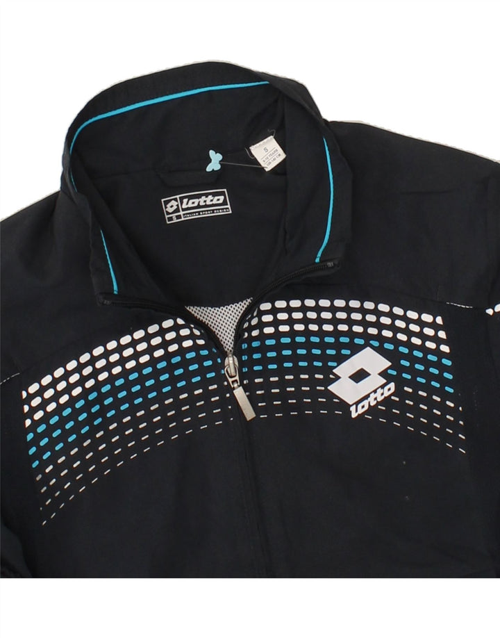 LOTTO Boys Graphic Tracksuit Top Jacket 9-10 Years Small  Navy Blue Vintage Lotto and Second-Hand Lotto from Messina Hembry 