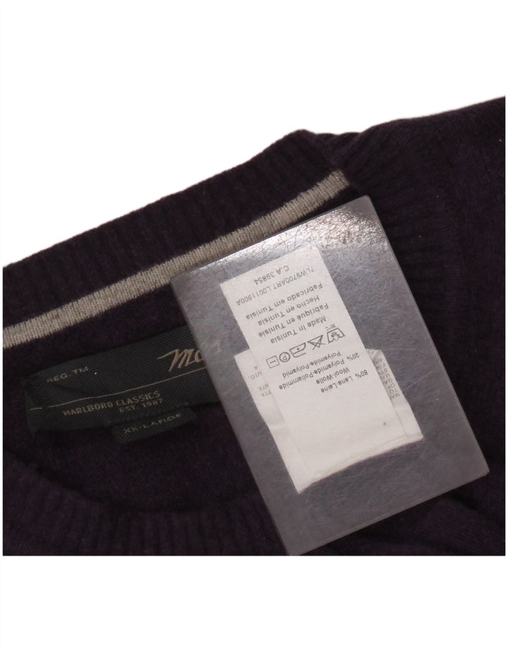 MARLBORO CLASSICS Dame sweater med rund hals DK 20 2XL Lilla Uld