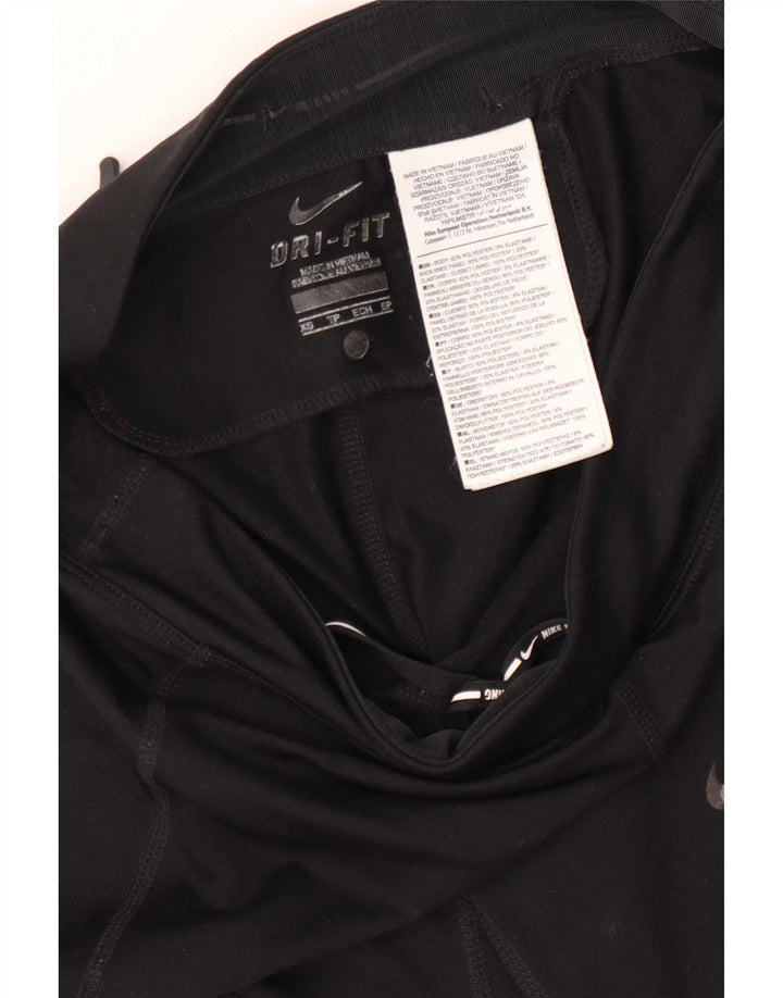 Nike Dame Dri Fit Leggings UK 4 XS Sort Polyester