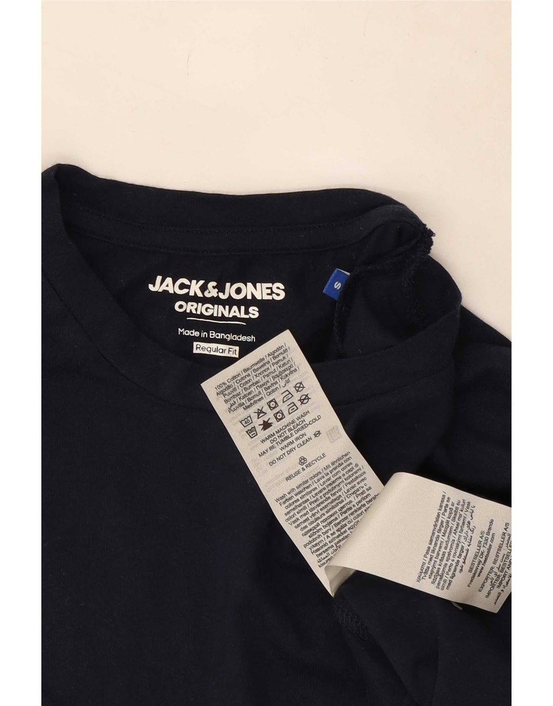 Jack & Jones Herre Regular Fit T-shirt Top Lille marineblå bomuld