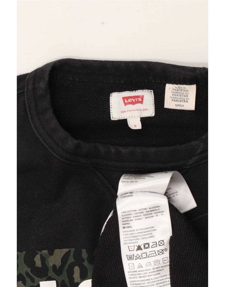 Levi's Dame grafisk sweatshirt Jumper UK 10 Lille grå bomuld