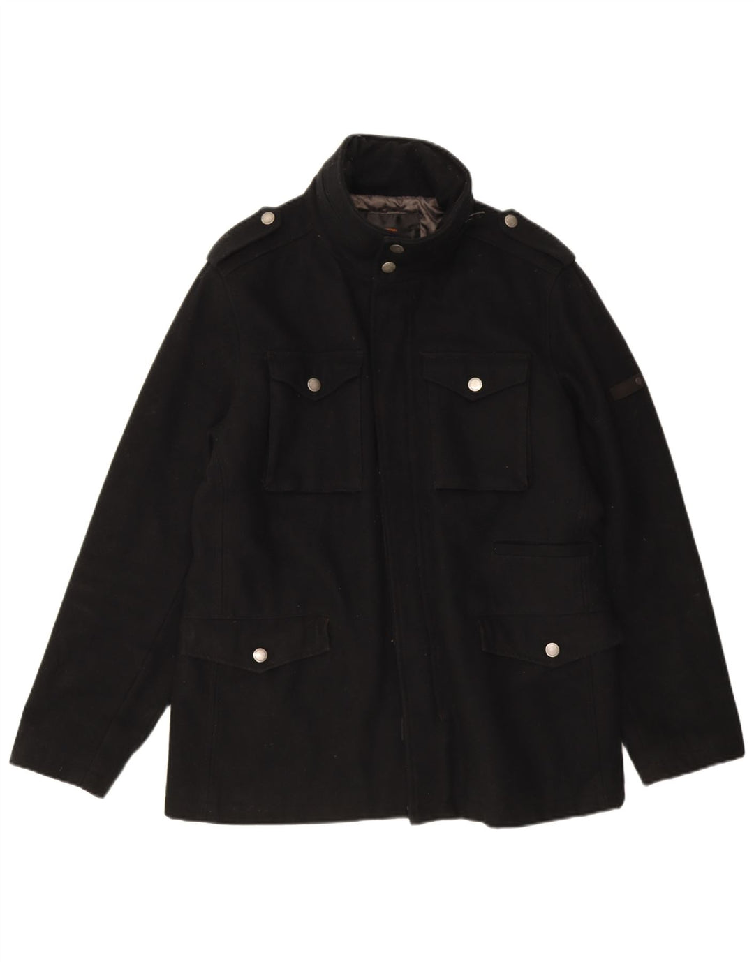 Ben Sherman Herre Utility Jacket UK 40 Large Black Wool
