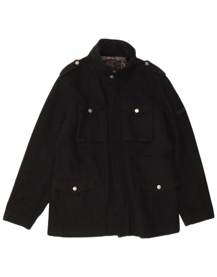 Ben Sherman Herre Utility Jacket UK 40 Large Black Wool