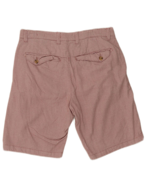 Zara Herre Chino Shorts EU 38 Small W30 Rød Geometrisk Bomuld