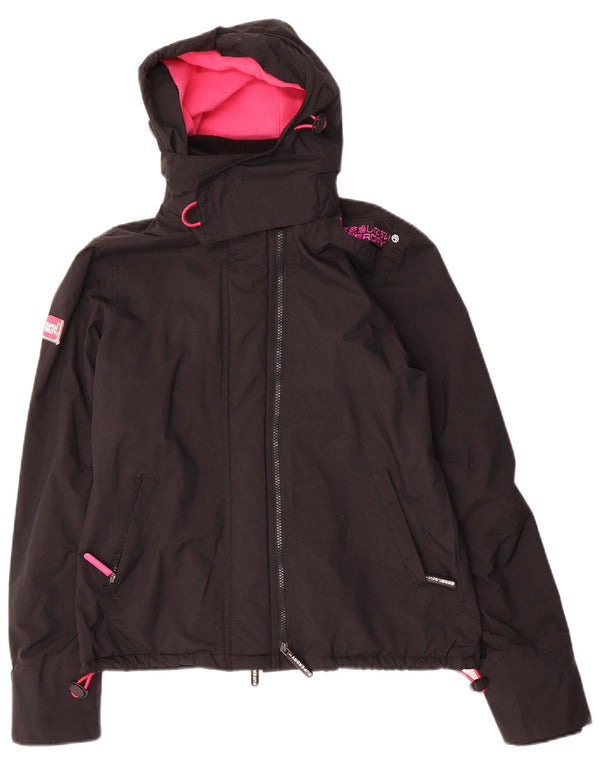 SUPERDRY Womens The Windcheater Windbreaker Jacket UK 14 Medium Black