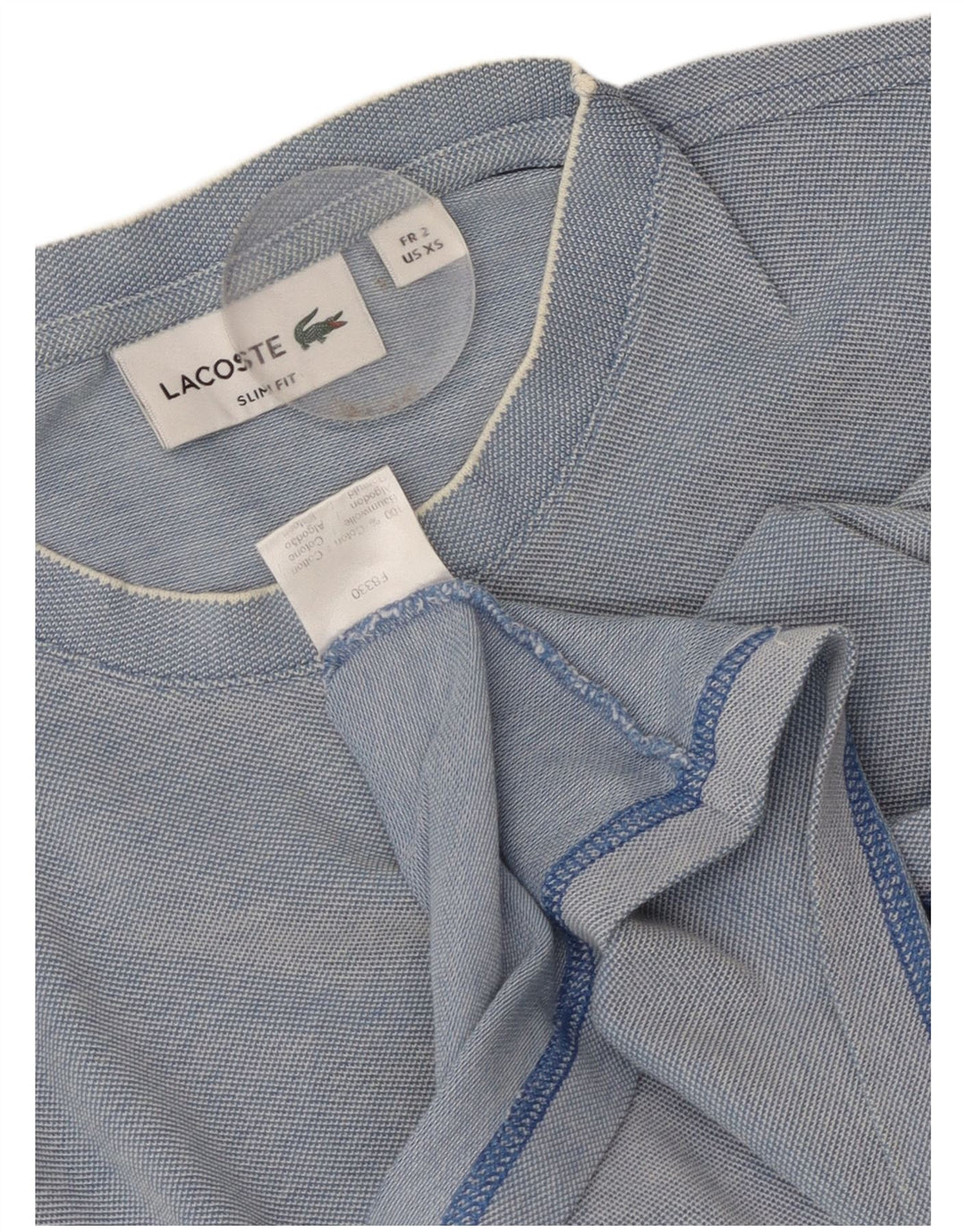 Lacoste Herre Slim Fit T-Shirt Top Størrelse 2 XS Blå Bomuld