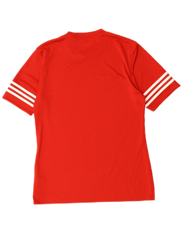 Adidas Herre Climalite T-Shirt Top Medium Rød Polyester
