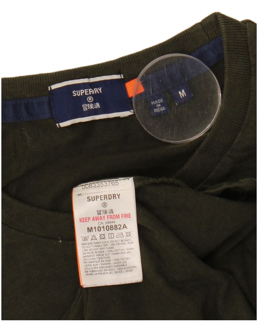 Superdry T-shirt top mellemgrøn bomuld til mænd