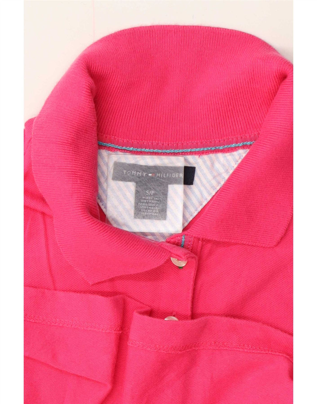 Tommy Hilfiger Dame Polo Shirt UK 10 Small Pink