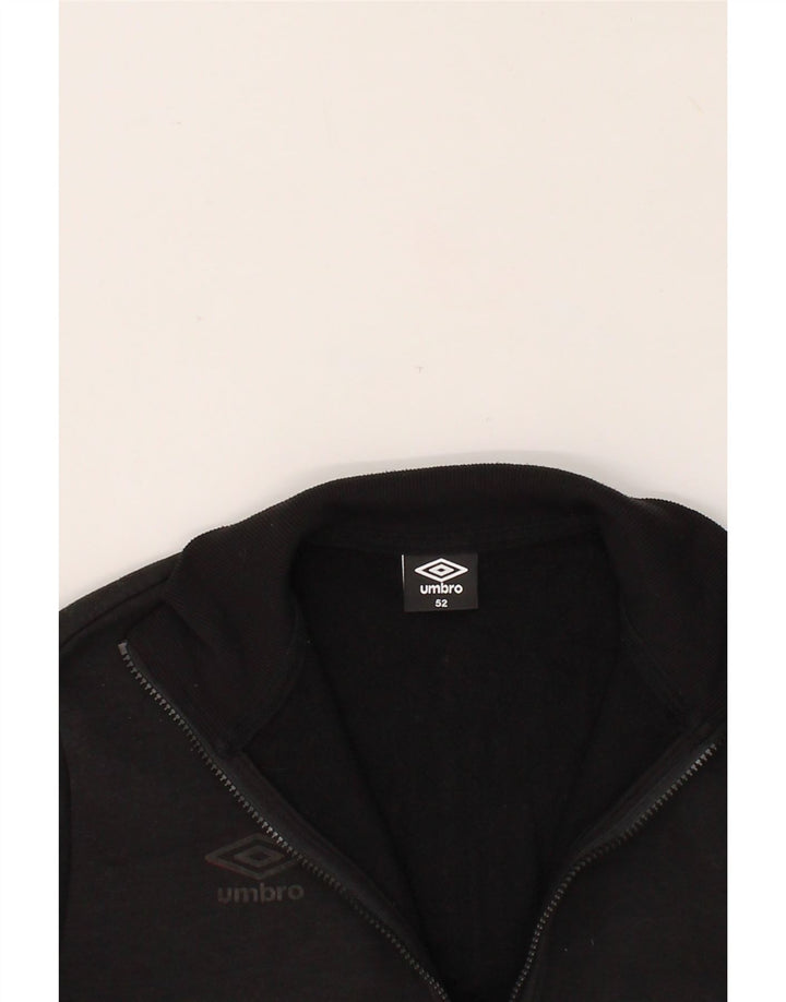 UMBRO Mens Tracksuit Top Jacket IT 52 Large Black Cotton Vintage Umbro and Second-Hand Umbro from Messina Hembry 