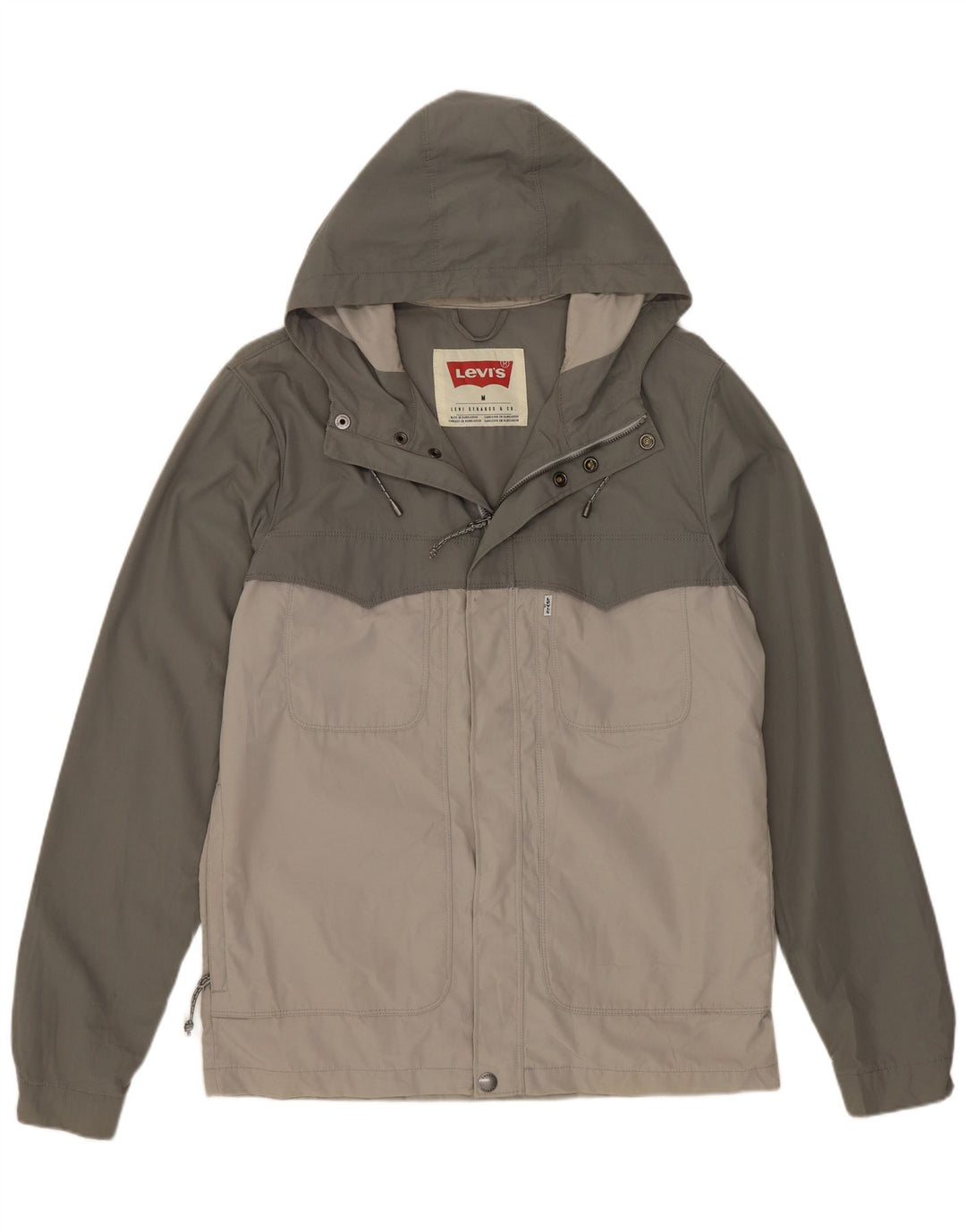 Levi's Regnjakke med hætte til mænd UK 38 Medium Green Colourblock Polyester