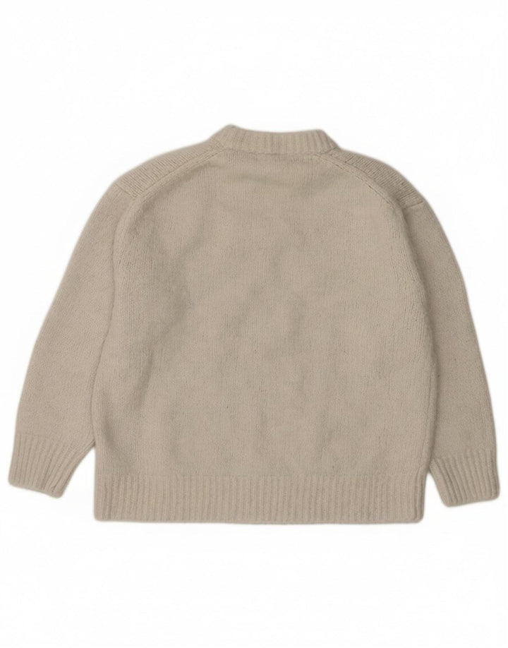 Zara dametrøje 3/4 ærmer oversize sweater med rund hals DK 10 Small White