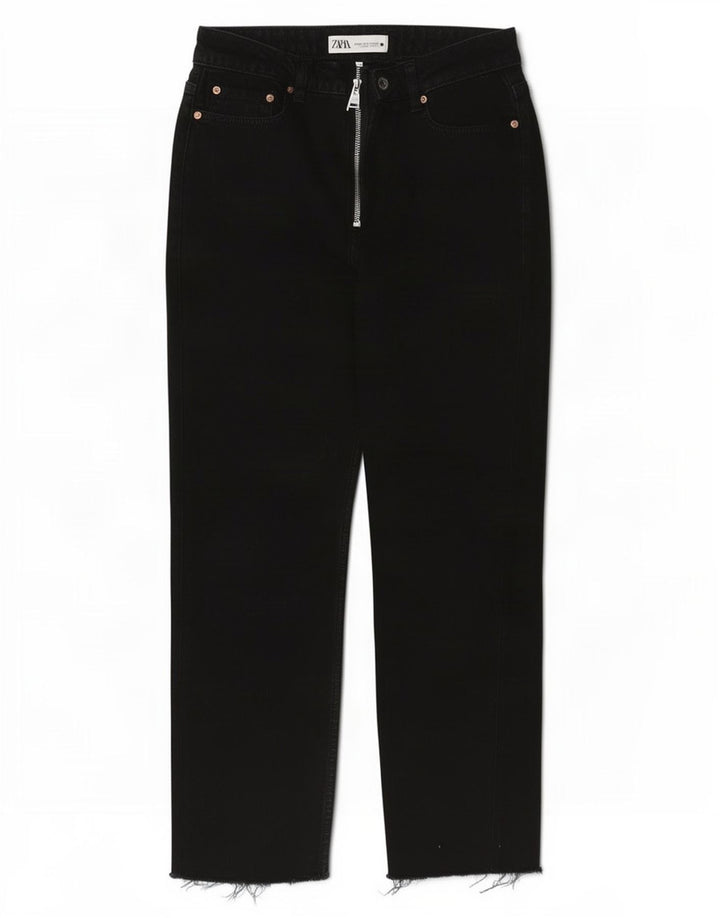 Zara Straight Jeans til kvinder EU 38 Small W28 L25 Sort