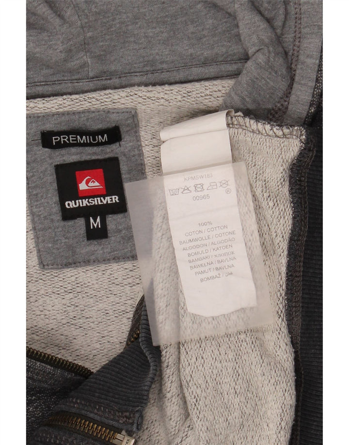 Quiksilver Herre Premium Zip Hoodie Sweater Medium Grey Bomuld