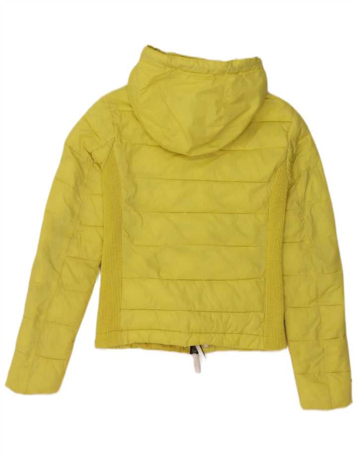 SUPERDRY Polstret hættejakke til kvinder UK 14 Medium Gul Nylon