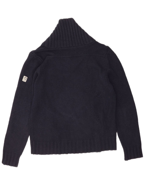 Murphy & Nye Herre Shawl Neck Jumper Sweater Medium Navy Blue Viscose