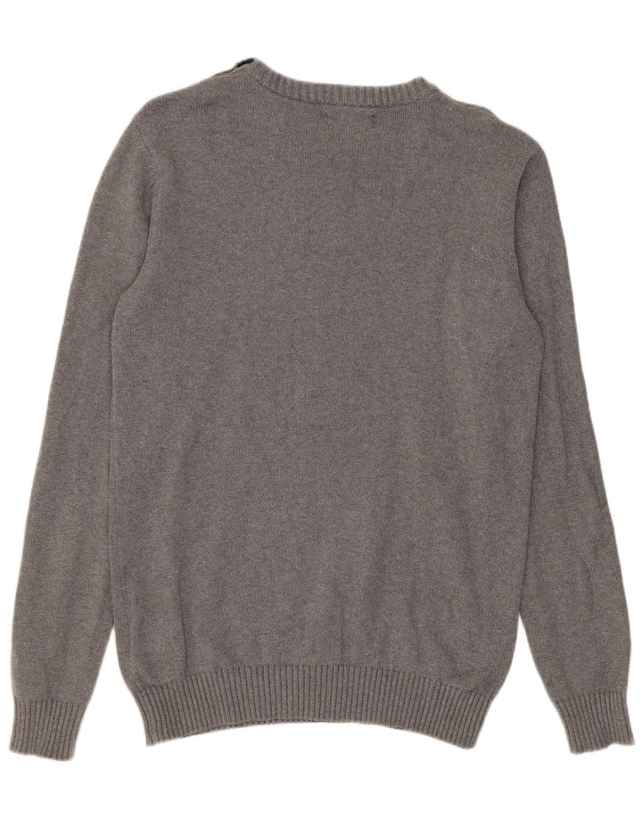 Jack & Jones Herre Boat Neck Jumper Sweater lille grå bomuld