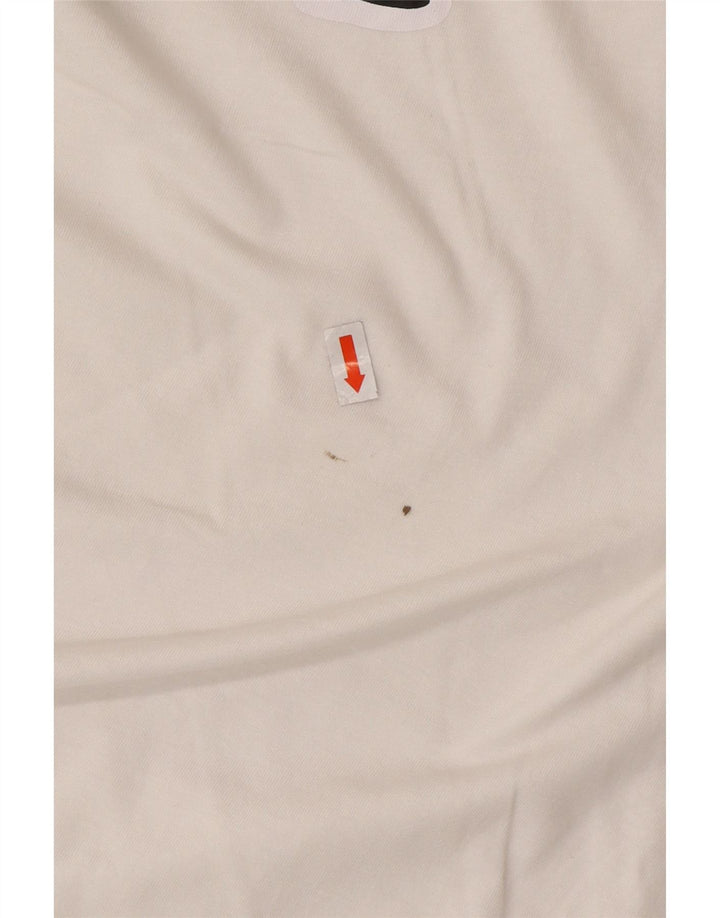 KAPPA Herre Grafisk T-Shirt Top XL Hvid Bomuld