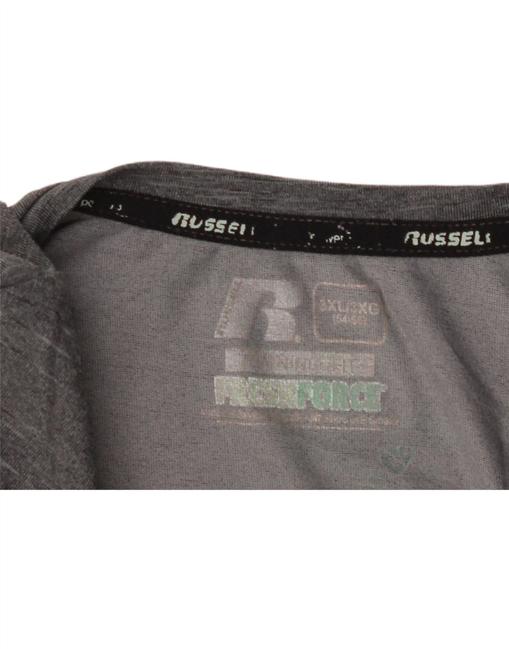 RUSSELL ATHLETIC Mens T-Shirt Top UK 54/56 3XL Grey Polyester Vintage Russell Athletic and Second-Hand Russell Athletic from Messina Hembry 