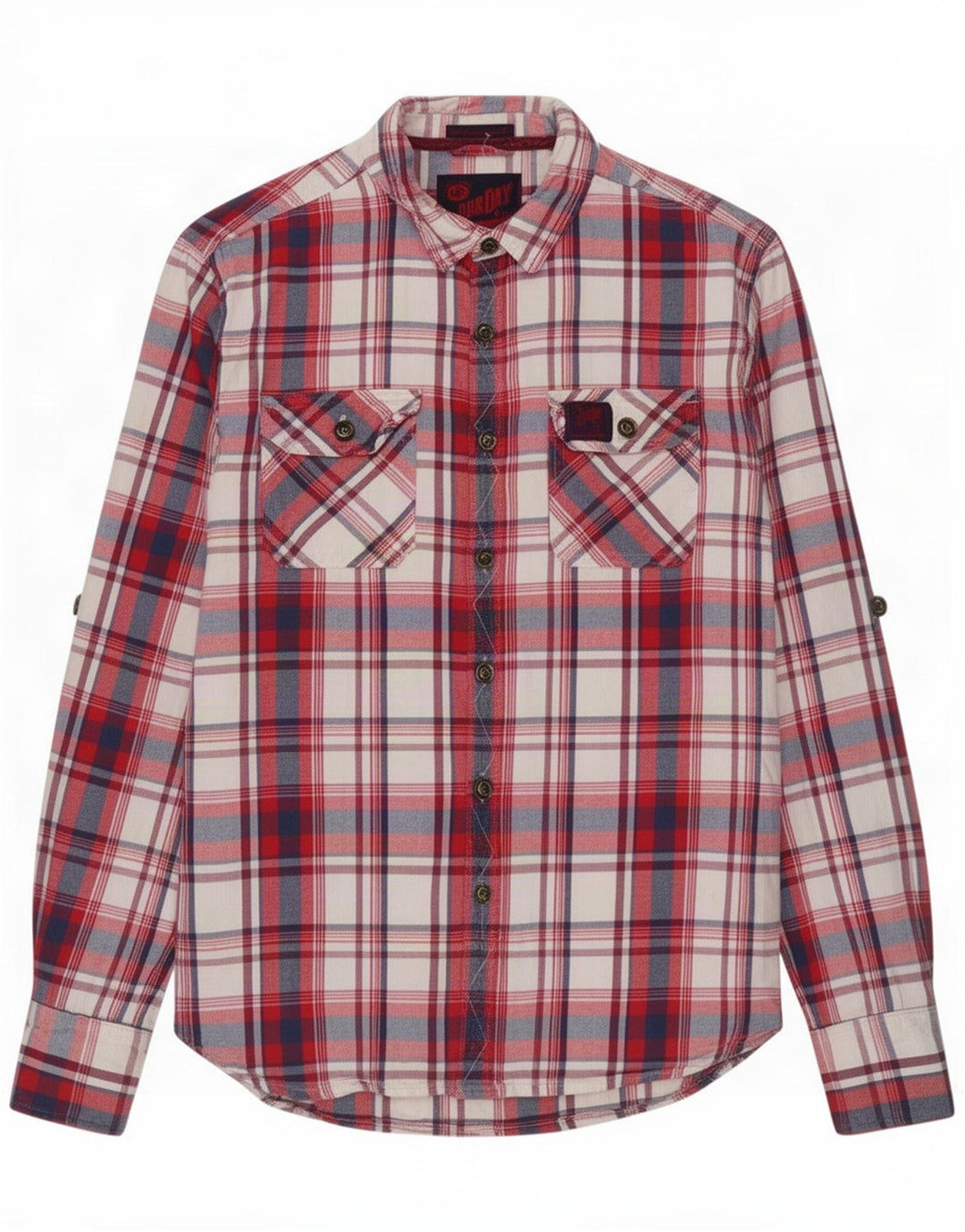 Superdry Flanelskjorte til mænd, stor rød ternet bomuld