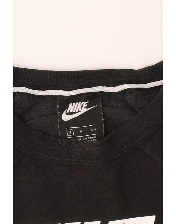 NIKE Womens Graphic Sweatshirt Jumper UK 10 Small Black Cotton Vintage Nike and Second-Hand Nike from Messina Hembry 
