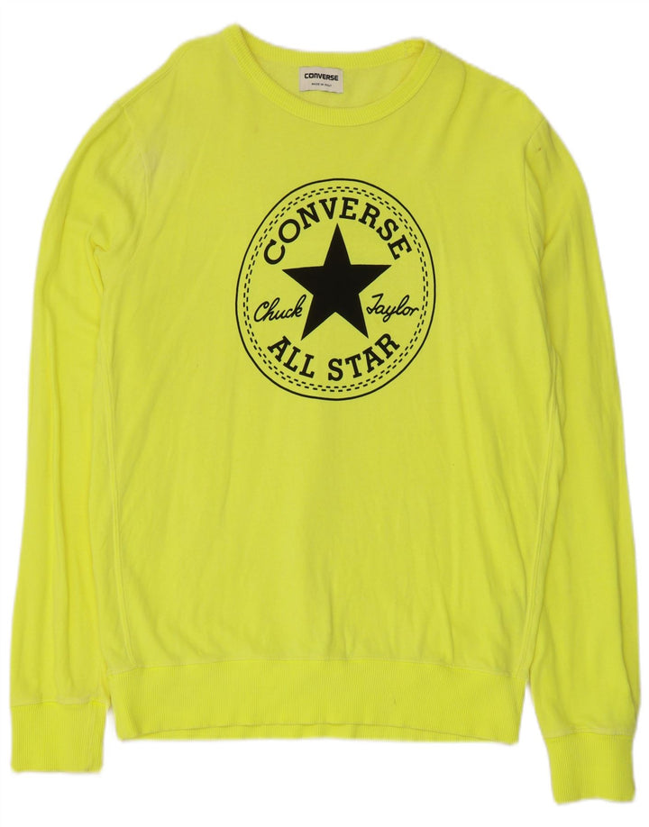 Converse Herre Chuck Taylor Grafisk Sweatshirt Jumper Medium Gul Bomuld