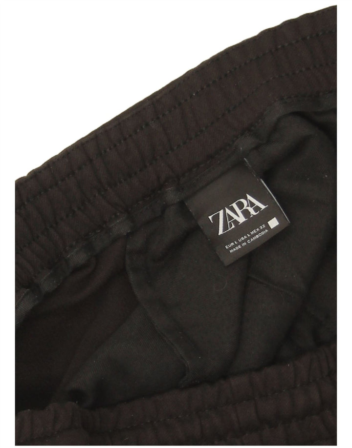 Zara Herre Slim Chino Bukser Large W32 L27 Sort Polyester