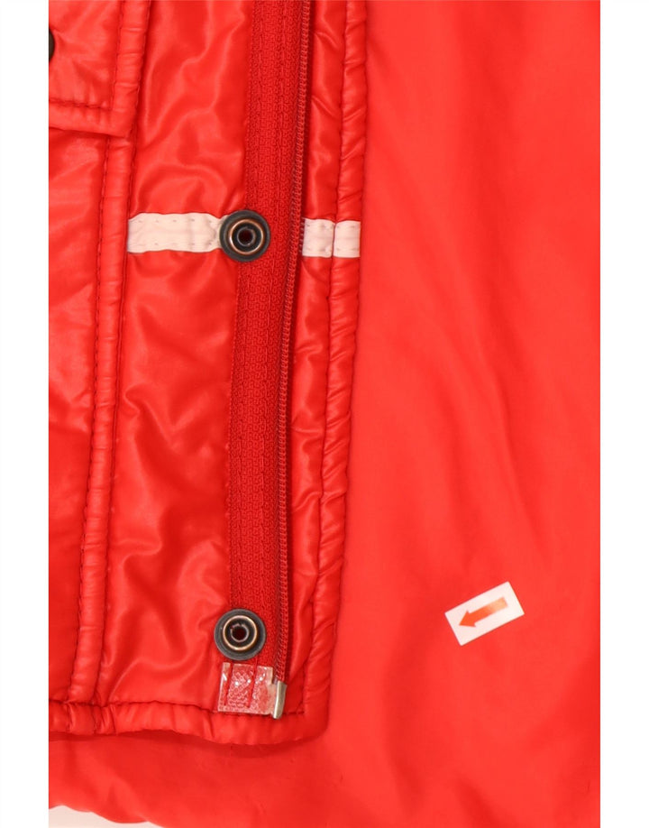 Vintage Polstret Gilet til mænd UK 36 Small Red Colourblock Polyamid