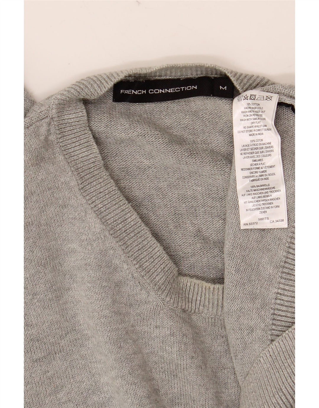 FRANSK FORBINDELSE Herre Crew Neck Jumper Sweater Medium Grå Bomuld