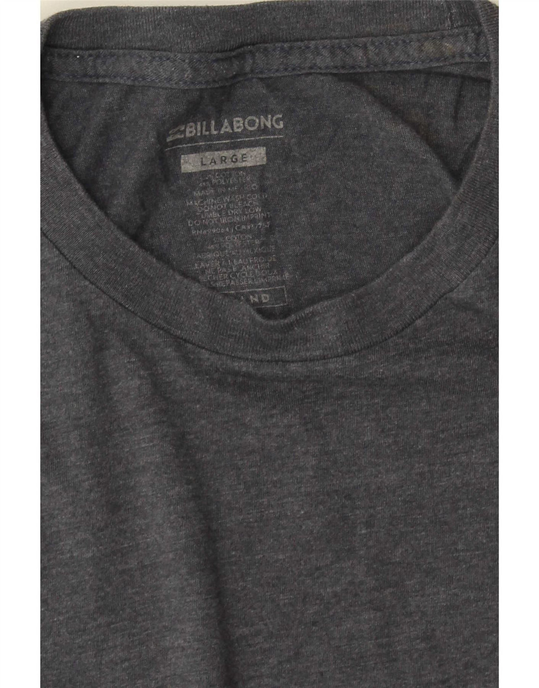 Billabong Herre grafisk T-shirt Top Stor grå Flecked Bomuld