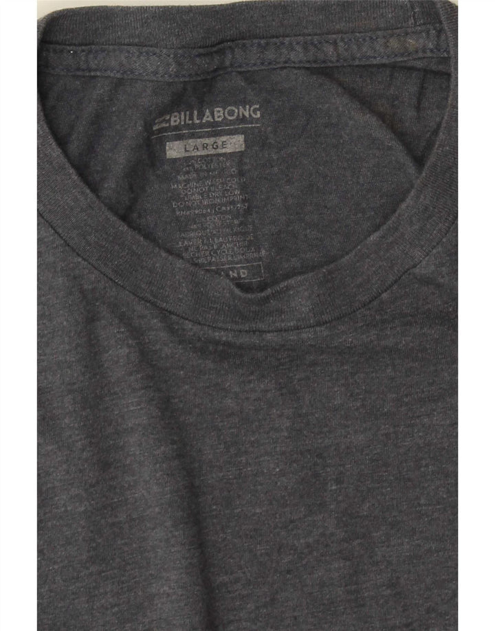 Billabong Herre grafisk T-shirt Top Stor grå Flecked Bomuld