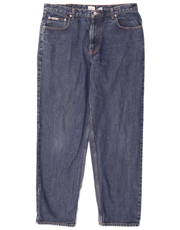 CALVIN KLEIN Straight jeans til mænd W36 L31 Blå Bomuld