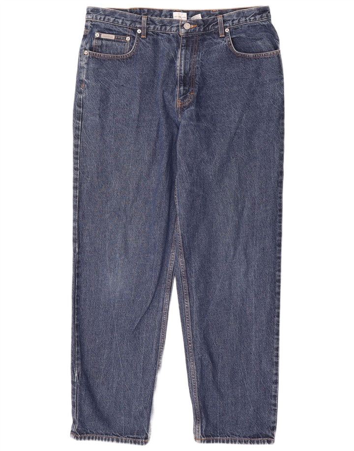 CALVIN KLEIN Straight jeans til mænd W36 L31 Blå Bomuld