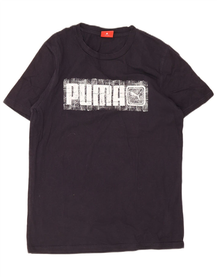 Puma Herre grafisk T-shirt top lille marineblå bomuld
