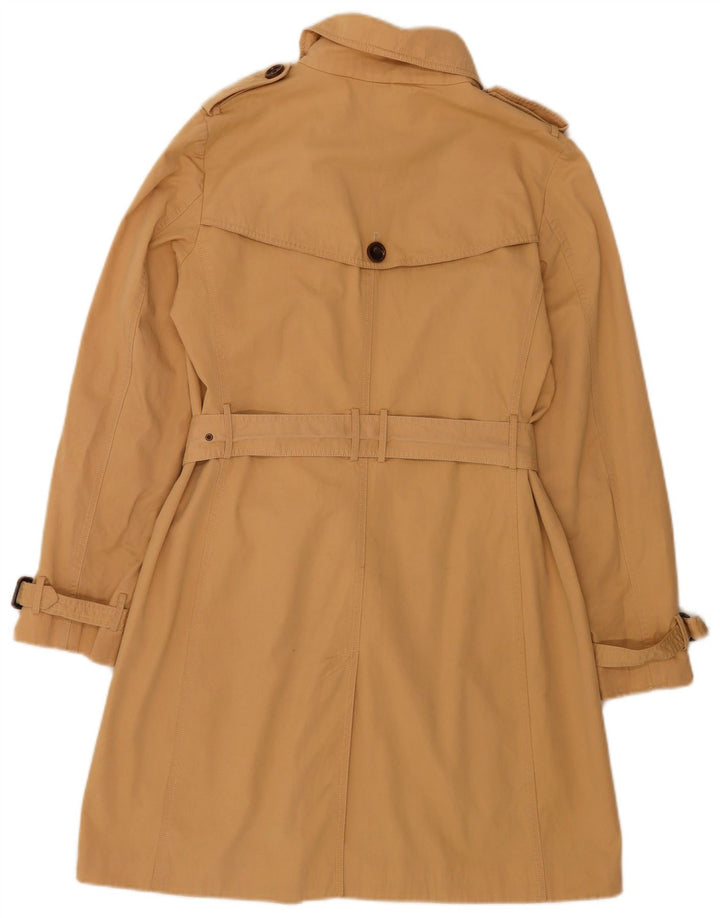 Massimo Dutti Dame Trench Coat UK 14 Stor Beige Bomuld