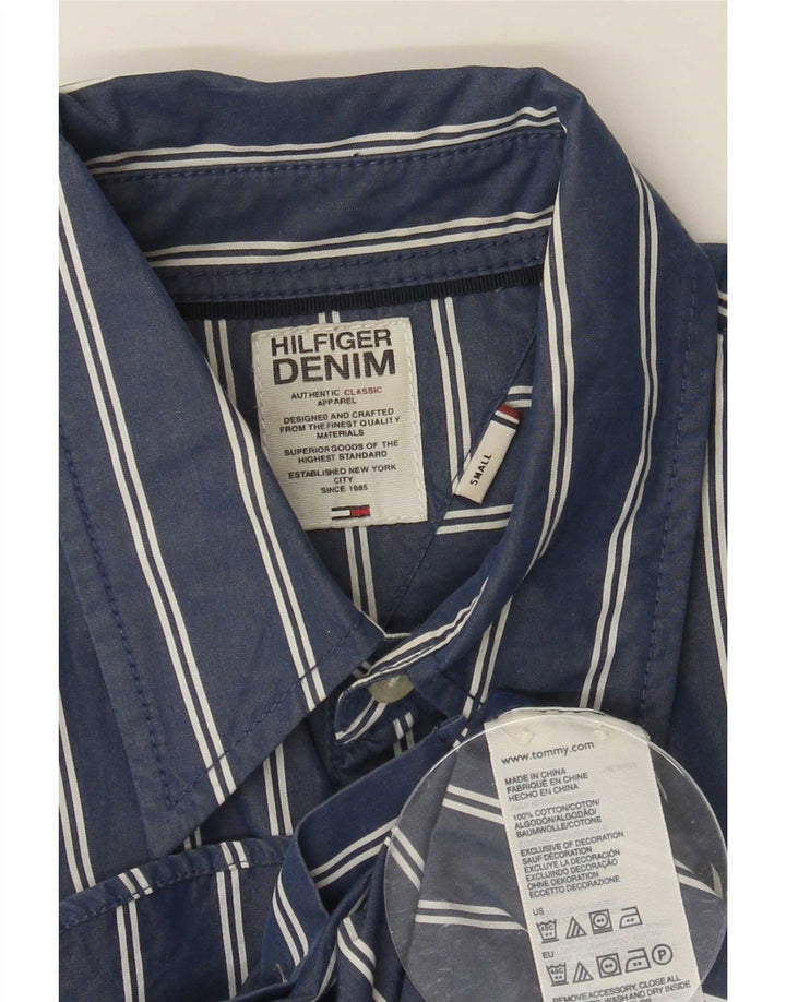 Tommy Hilfiger herreskjorte lille blå stribet bomuld