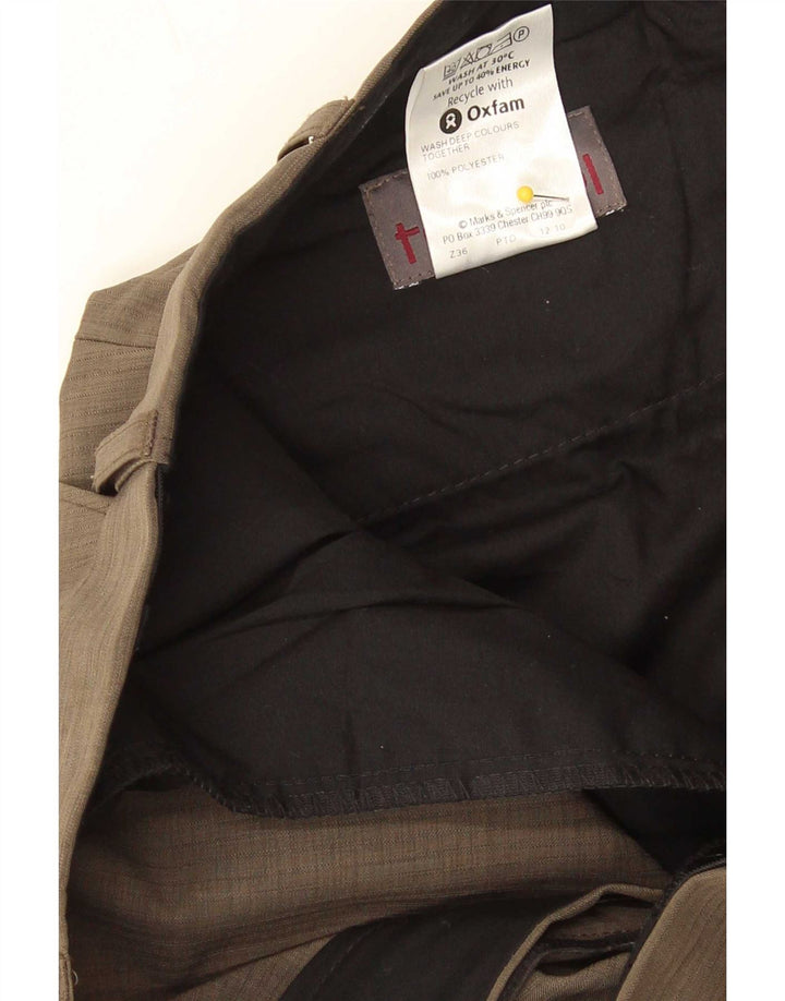 Marks & Spencer Straight Chino-bukser til mænd W34 L31 Grå polyester