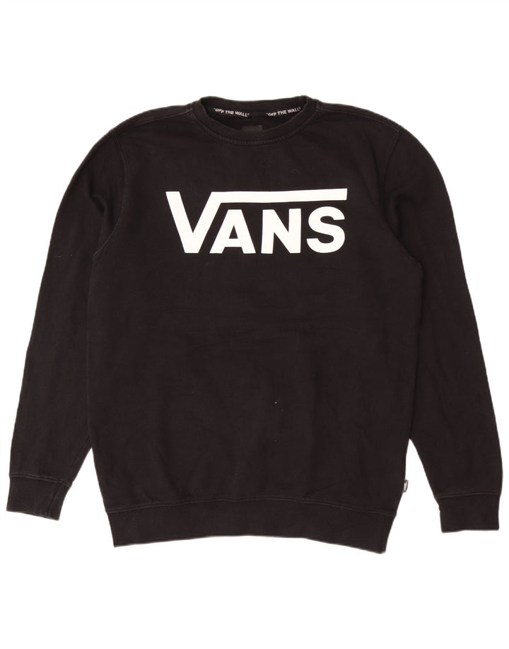 Vans Herre Grafisk Sweatshirt Jumper Medium Sort Bomuld