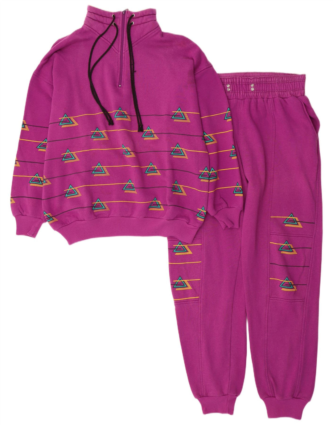 Rodeo Dame grafisk hel træningsdragt EU 40 Medium Pink Geometrisk Retro