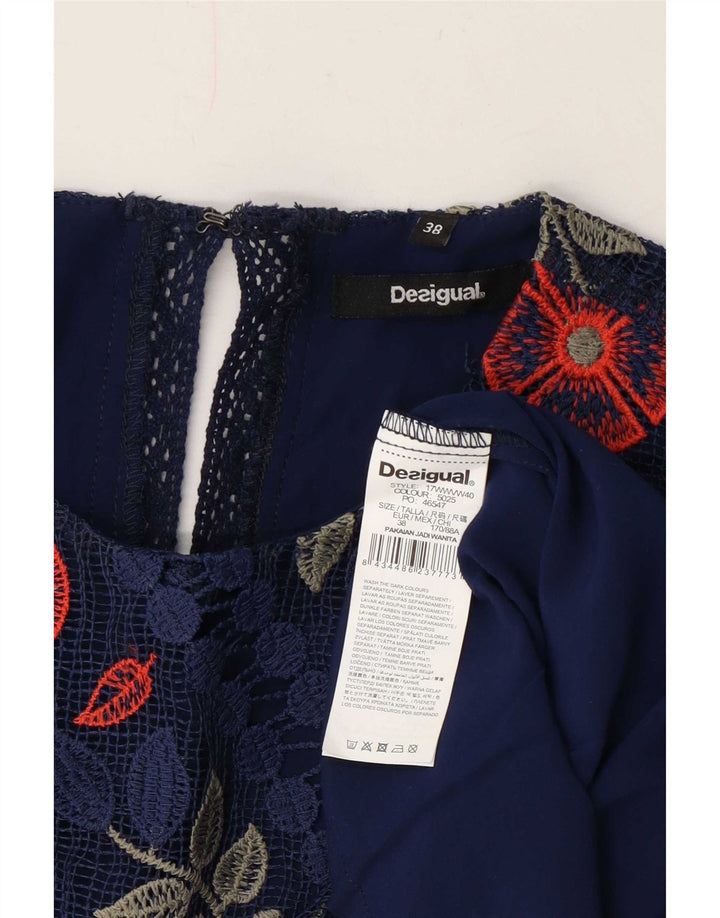 Desigual Dame Blonde Bodycon Kjole EU 38 Medium Navy Blue Floral Polyester
