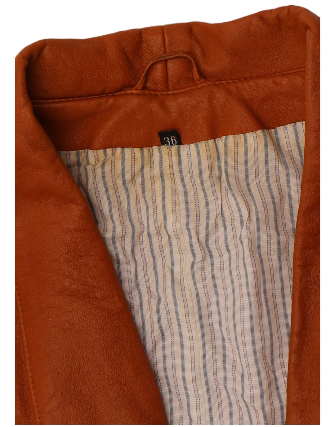 Vintage Dame Batwing Læderfrakke EU 36 Lille Brun